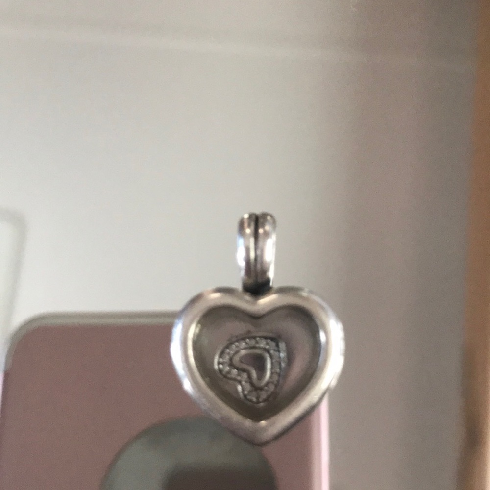 Pandora charm heart inside a heart sterling